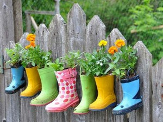 art-Creative-and-unique-container-flower-garden-ideas-with-container-of-shoes-300x225-Awesome-Garden-Ideas-Seductive-garden-ideas-design-Mediterranean-Style