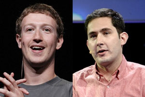 مارک زاکربرگ و کوین سیستروم مدیران عامل فیس بوک و اینستاگرام